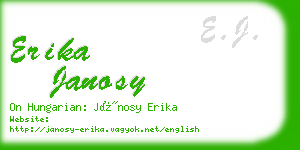 erika janosy business card